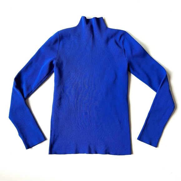 Helmut Lang Royal Blue Mock Neck Thumb hole Sweater Size M - Picture 2 of 11
